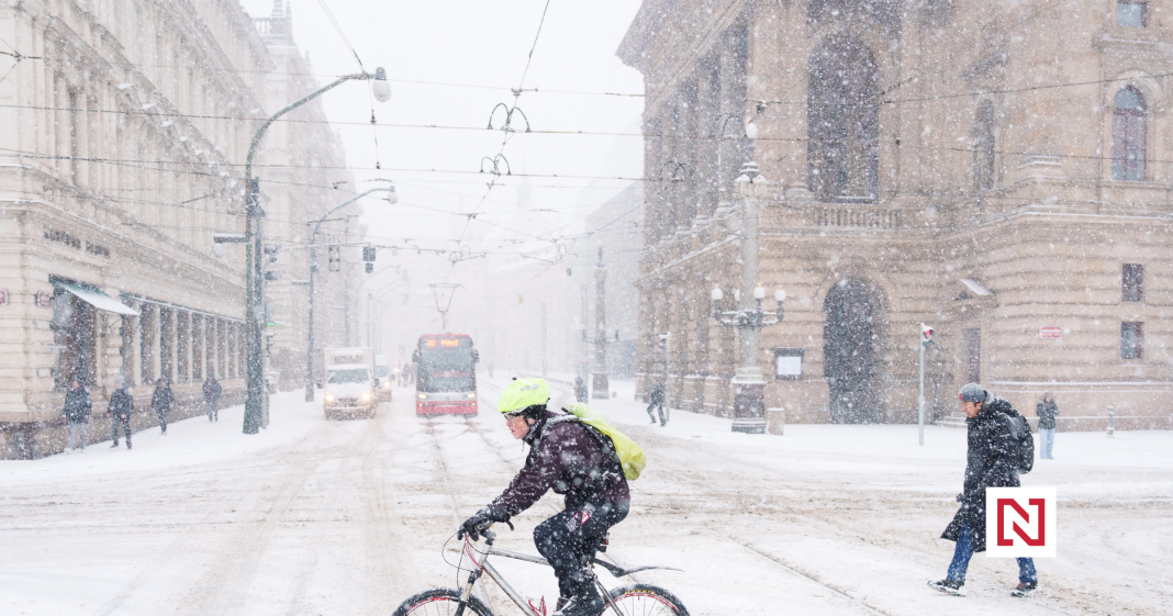 Snowfall Transforms Prague: A Magical Winter Scene
