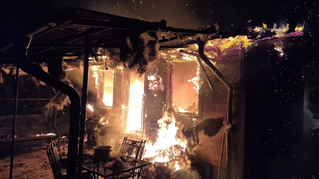 Devastating Fire Destroys Million-Dollar Wooden Cabin in Slovácko